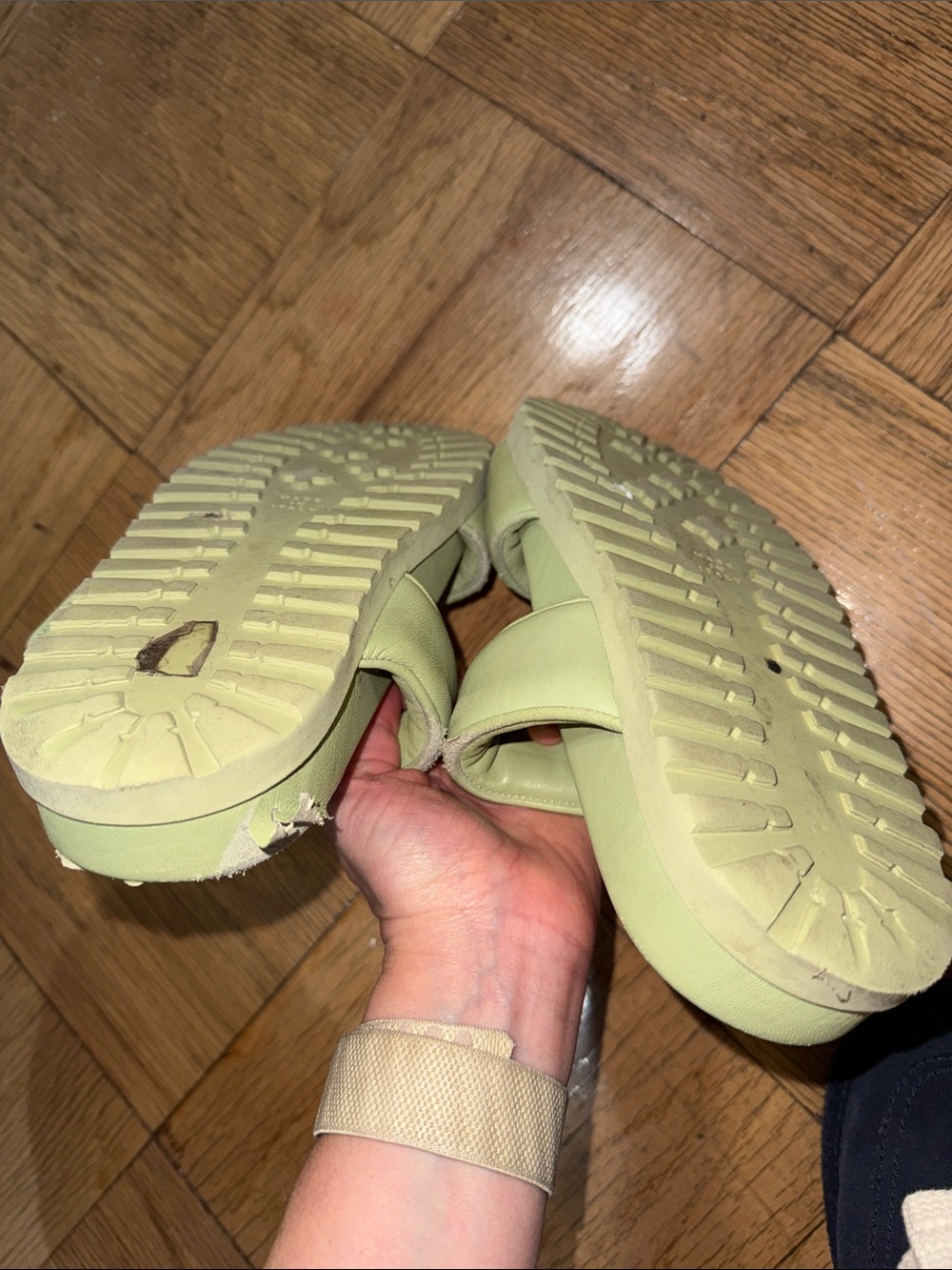 GIA x Pernille Teisbaek Slide Sandals Green Leather Size 36 EU - Picture 7 of 7